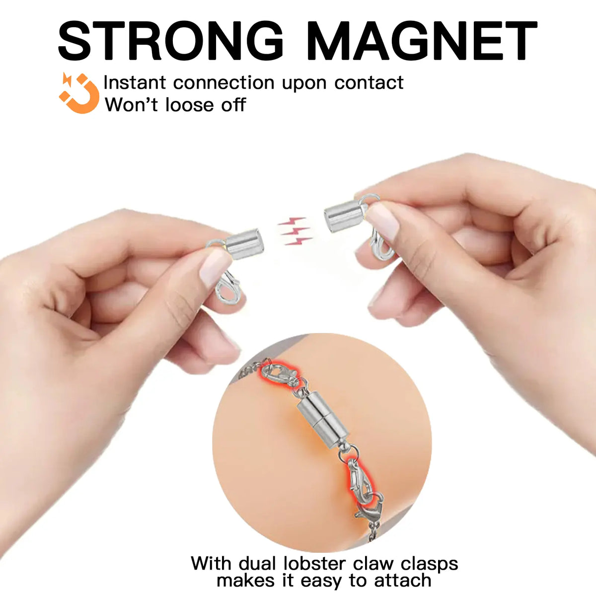 Women's 12pcs Magnetic Necklace Clasps & Closures Clasp Set (7 Styles, 3 Colors) - Strong Grip Jewelry Extender, Gold/Silver/Rose Gold Plated, Crafted from Stainless Steel, Fits Any Necklaces, Ideal for Beading & Jewelry Making DIY Supplies