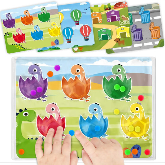 X-ITC75 2PC Bright Airplane Travel Sensory Toys - Color Sorting, Matching Game, Fine Motor Skill Builder, Quiet Fidget, ASTM F963 Certified, 8.6" x 6.2", for 3-4 Years Toddlers, Autism Support, Birthday Gift, Classroom Prizes