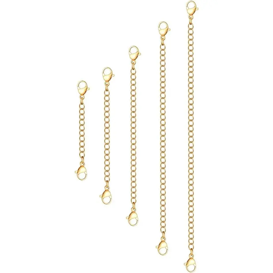 5 count  Stainless Steel Necklace Extender Chain Links  Lobster Necklace Extenders for Necklaces Bracelet Anklet Stainless Steel Chain Extenders for  Making (2in 3in 4in 5in 6in)