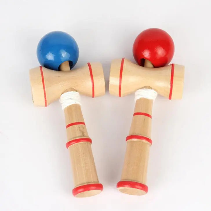 2-piece wooden skill ball sword and ball sword toy set for competition, hand-eye coordination training, DIY children's educational toy