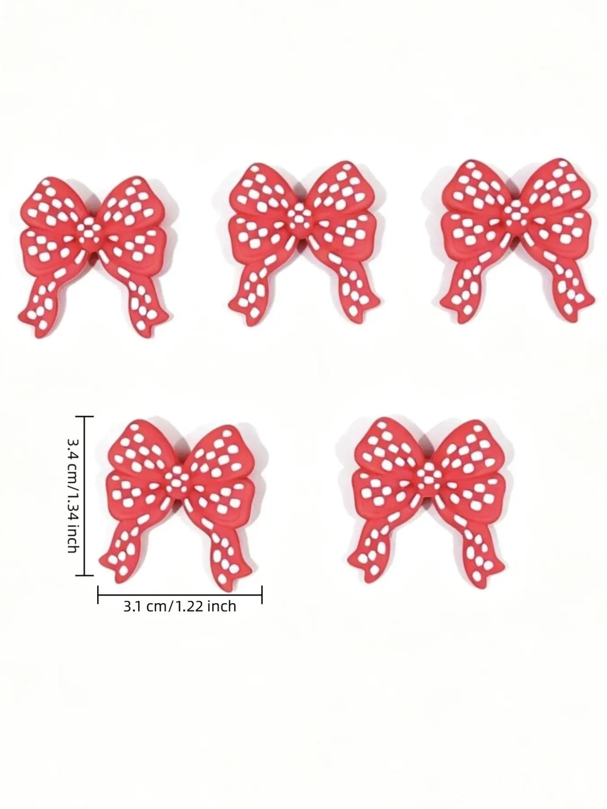 9pcs Polka Dot Bow Silicone Focal Beads, Colorful Bow Charms, DIY Beaded Pen Keychain Jewelry Making, Cute Craft Supplies, Beads For Crafts